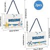2Pcs 2 Styles Mediterranean Style MDF Board Pendant Ornaments HJEW-PH00001-33-2