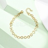 304 Stainless Steel Ring Link Chain Bracelets BJEW-P373-02A-G-2
