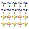 20Pcs 2 Styles Printed Wooden Pendants WOOD-GO0001-09-1