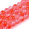 Transparent Crackle Baking Painted Glass Beads Strands DGLA-T003-01A-12-1
