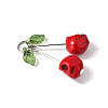 Dyed Synthetic Turquoise Skull Cherry Pendants PALLOY-JF04110-01-4