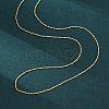 Brass Boston Link Chain Necklaces for Women NJEW-D302-02G-4