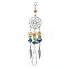 Alloy Woven Web/Net with Feather Pendant Decorations HJEW-TA00116-1