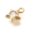 Brass Micro Pave Cubic Zirconia Charms KK-C085-23G-2