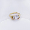 304 Stainless Steel Cubic Zirconia Finger Rings FS-WGC174A-12-1