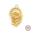Rack Plating 925 Sterling Silver Fold Over Clasps STER-G038-06G-1