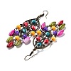 Synthetic Imperial Jasper Woven Web/Net with Oval Tassel Dangle Earrings AZ8762-1-2