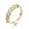 Infinity Love Cubic Zirconia Heart Adjustable Ring RJEW-N035-062-NF-3
