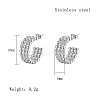 304 Stainless Steel Round Stud Earrings PJ3518-2-1