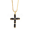 Colorful Zircon Cross Necklace Hip Hop Fashion Diamond Sweater Chain NKB266 ST5940739-1
