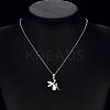 Silver Plated Brass Cubic Zirconia Fairy Pendant Necklaces NJEW-BB03304-5