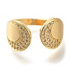 Rack Plating Brass Micro Pave Cubic Zirconia Open Cuff Rings for Women RJEW-S244-01G-B-2