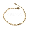 304 Stainless Steel Dapped Chains Bracelets for Women BJEW-D466-08A-G-2