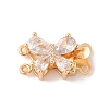 Golden Brass Micro Pave Cubic Zirconia Box Clasps KK-B100-038G-2