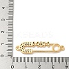 Mother's Day Brass Micro Pave Clear Cubic Zirconia Connector Charms KK-K378-14G-3