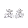 Brass Micro Pave Clear Cubic Zirconia Pendants KK-K351-40P-1