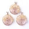 Natural Citrine & Rose Quartz Big Pendants G-G771-B05-1