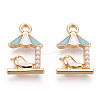 Light Gold Plated Alloy Charms X-ENAM-T009-44A-2