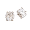 Brass Clear Cubic Zirconia Beads KK-B186-21B-P-2