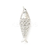 Rack Plating Brass Micro Pave Clear Cubic Zirconia Pendants KK-G416-11P-1