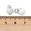 Brass Pave Natural White Shell Heart Charms with Jump Rings KK-F908-07P-3