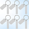 20Pcs 201 Stainless Steel Blank Pendant Keychain KEYC-SC0001-62A-6