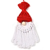Christmas Handmade Woven Macrame Cotton Thread Santa Claus Pendant Decorations HJEW-JM02455-3