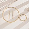 Brass Chain Bracelets & Earrings & Necklaces Sets for Everyday Women's Fashion Accessories FY4215-5
