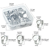 24Pcs 4 Size Adjustable 304 Stainless Steel Finger Rings Components STAS-FS0001-38-5