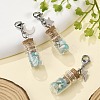 Natural Amazonite Chip inside Glass Wishing Bottle Pendant Decoration HJEW-JM03130-02-1