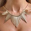 Iron Multiple Wavy Stick Bib Necklaces for Women WG3549D-01-2