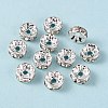 Brass Grade A Rhinestone Spacer Beads RSB038NF-01-2