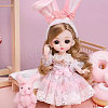 6Pcs 6 Colors High Temperature Fiber Long Wavy Roman Hairstyle Doll Wig Hair DIY-GL0005-61-5
