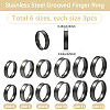 18Pcs 6 Styles 201 Stainless Steel Grooved Finger Ring Settings STAS-SC0010-59-2