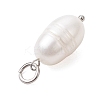 Natural Cultured Freshwater Pearl Rice Pendants PALLOY-JF04200-01-5