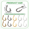 10Pcs 5 Colors Alloy Hook Clasps FIND-LP0002-60-2