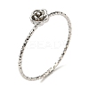 Non-Tarnish 304 Stainless Steel Rose Flower Finger Ring RJEW-P090-01P-1