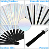 1Pc Bamboo with Oxford Fabric Glitter Powder Folding Fans AJEW-SP0003-77F-3
