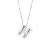 1pc Brass Chain with Alloy Letter Pendants Necklaces NJEW-LP0001-41H-P-1