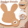 Rabbit Wall Mounted Brooch Jewelry Display Cork Tray AJEW-WH0433-01D-4