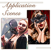 Plastic Rhinestone Masquerade Masks with Alloy Holding Stick AJEW-WH0270-891A-6