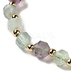 Faceted Natural Fluorite Stretch Beaded Bracelets BJEW-P318-01G-01-3