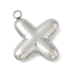 304 Stainless Steel Initial Pendants STAS-S186-12X-P-1