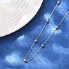 304 Stainless Steel 3MM Round Bead Cable Chain Necklaces for Women NJEW-G177-03B-P-2
