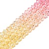 Gradient Color Baking Paint Glass Bead Strands DGLA-A039-T2mm-A02-4
