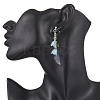 304 Stainless Steel Wing with Flower Dangle Stud Earrings EJEW-TA00696-3