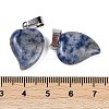 Natural Blue Spot Jasper Heart Pendants G-H073-03P-07-3