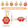 Golden Metal Enlaced Plating Acrylic Pendants PALLOY-AB00032-2