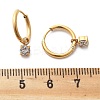 Ion Plating(IP) 304 Stainless Steel Micro Pave Cubic Zirconia Hoop Earrings STAS-R004-02G-02-5