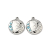 304 Stainless Steel Rhinestone Pendants STAS-L308-06P-1
